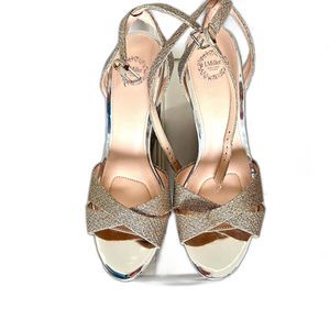 I.Miller Golden Sparkling Wedges Sandals Metallic Size 9.5 New